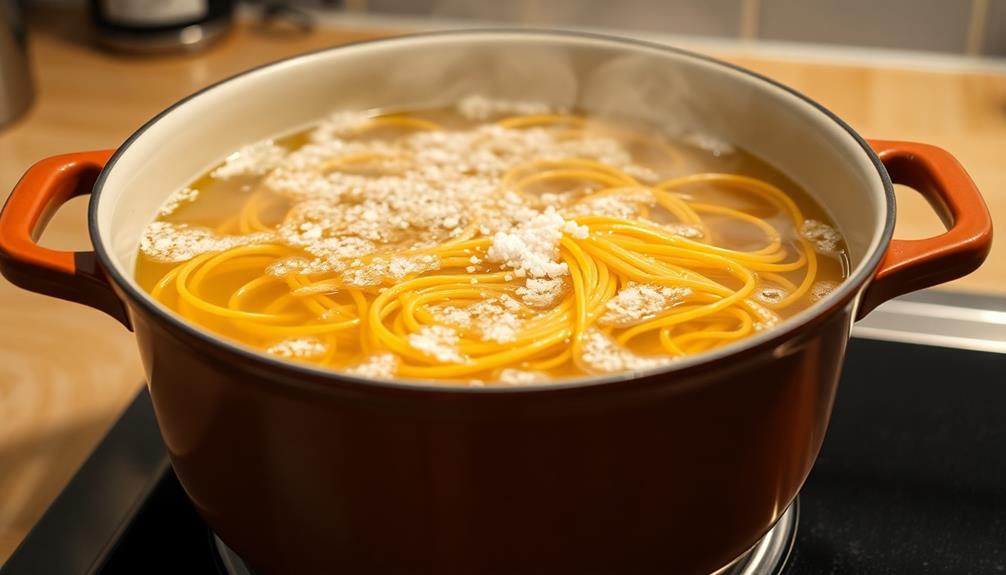 boil pasta in salty water