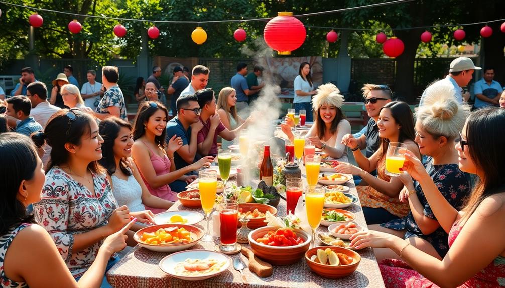 brunch socializing over meals