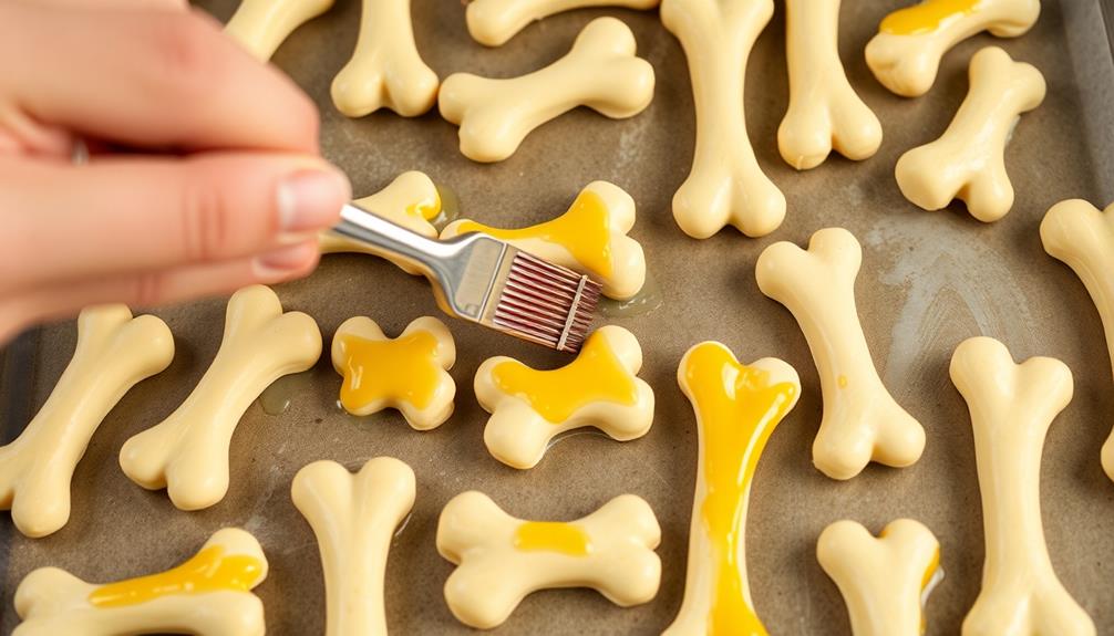 brush melted butter before baking