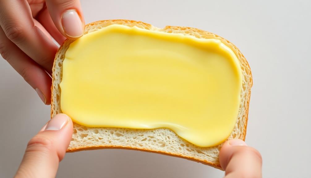 butter slices evenly spread