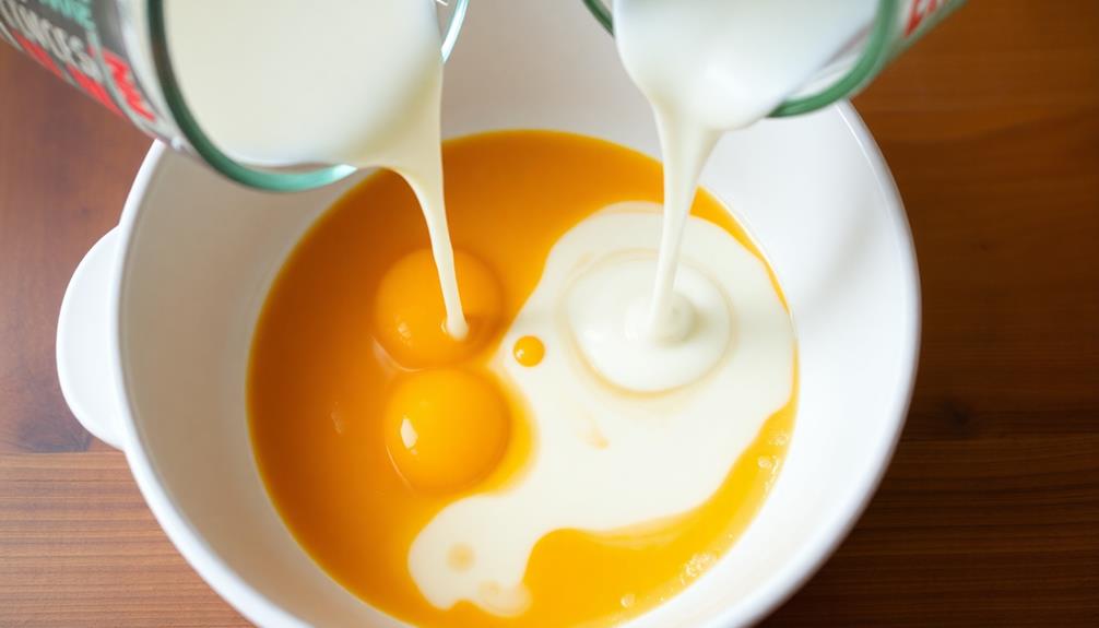 combine pumpkin eggs milk