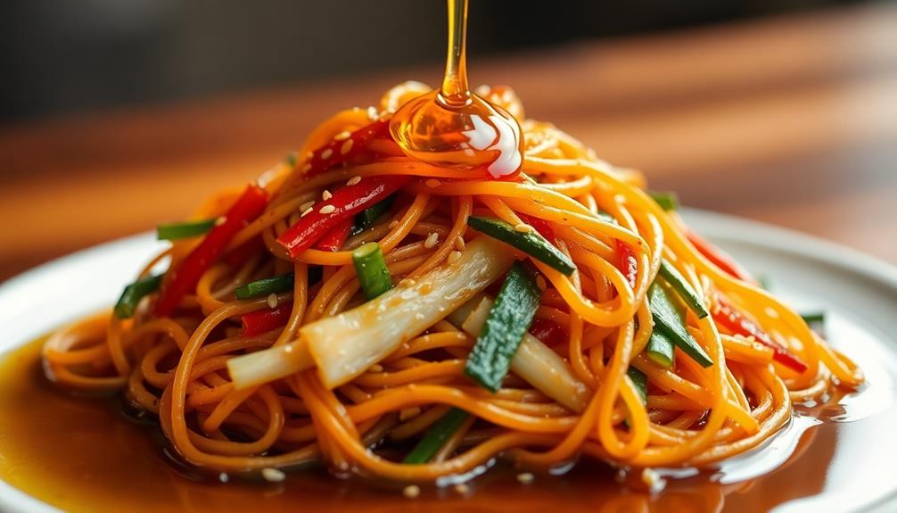 drizzle sesame oil generously