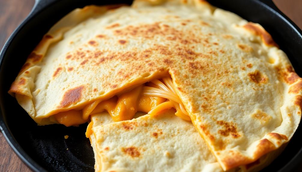 fold and cook quesadilla