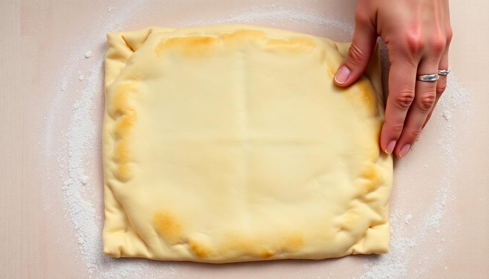 fold calzone into triangle