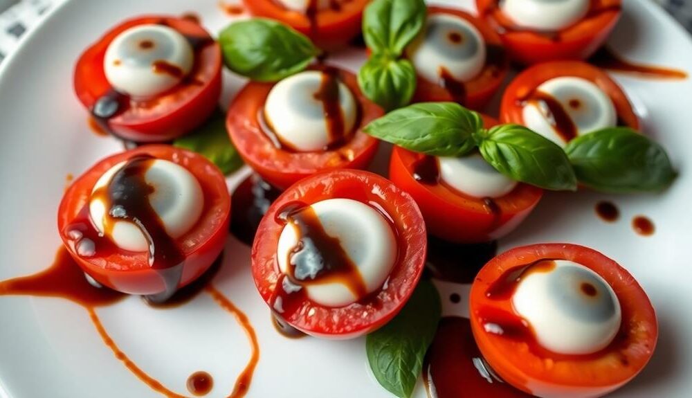 gourmet eyeball caprese dish