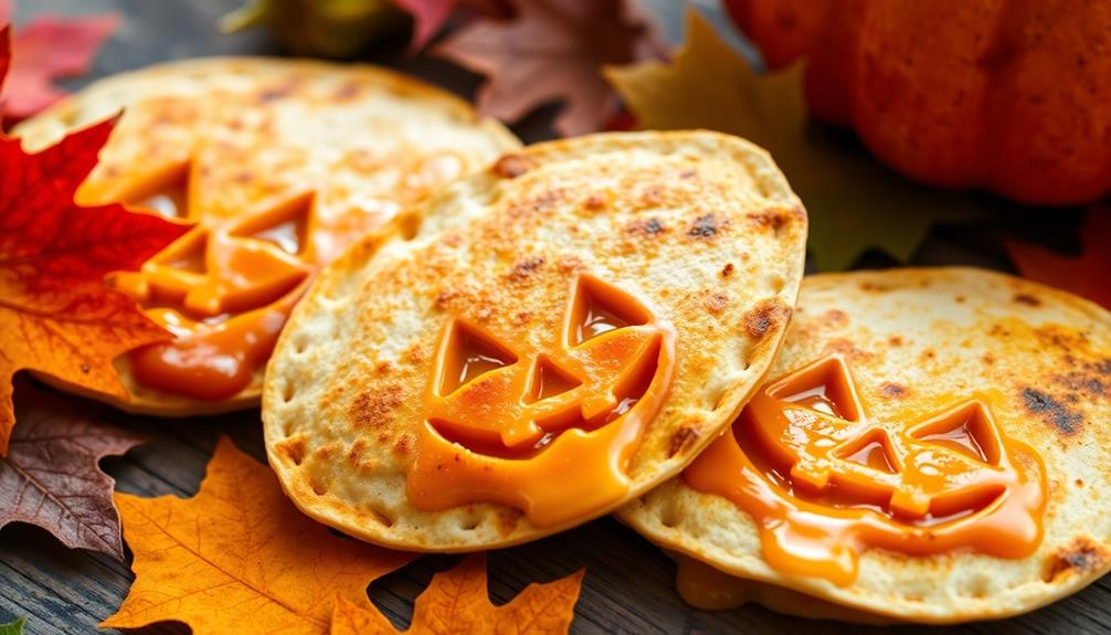 halloween themed cheesy tortillas