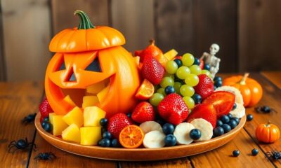 halloween themed fruit display