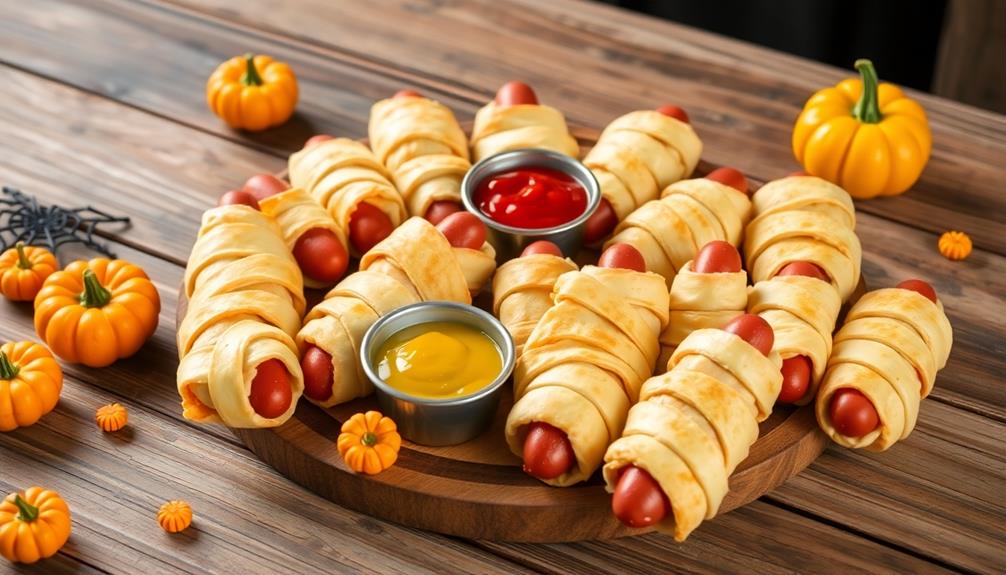 halloween themed hot dog wraps