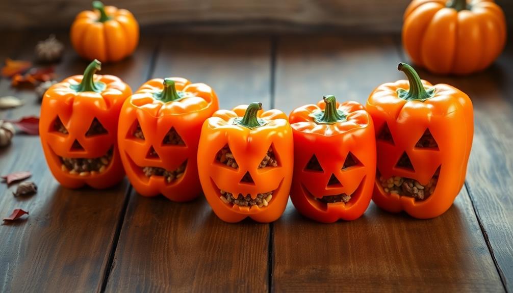 halloween themed stuffed peppers