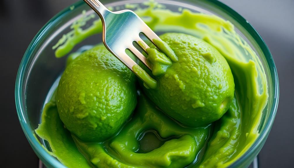 mash avocado with lemon