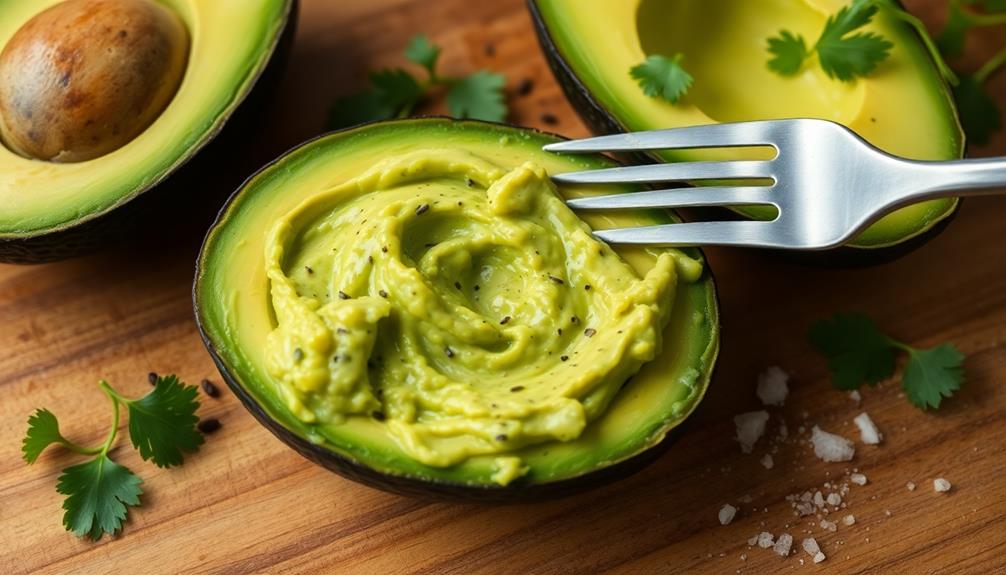 mash avocado with seasonings