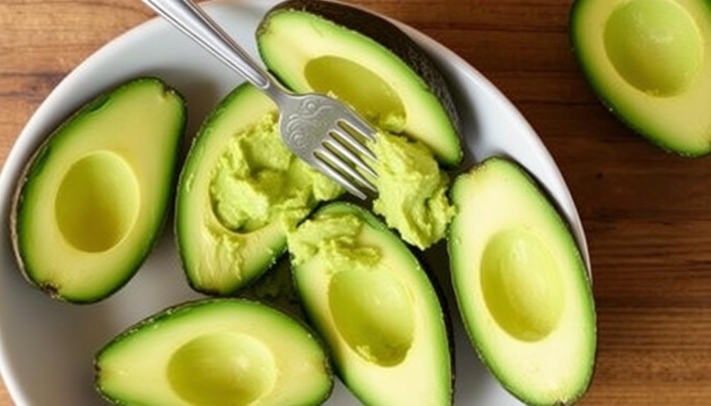 mash avocados in bowl