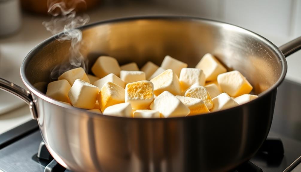 melt butter marshmallows combined