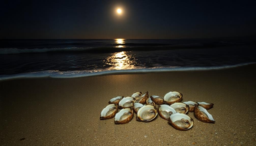 moonlight influences oyster behavior