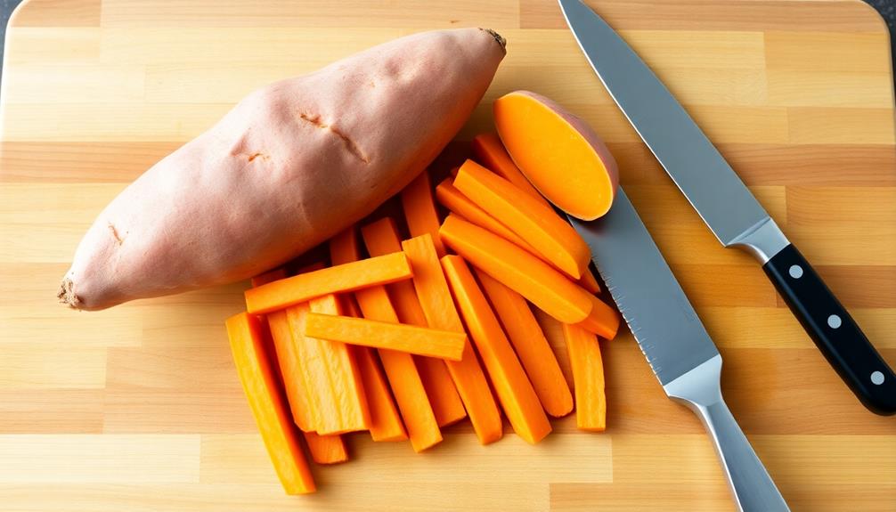 peel and chop sweet potatoes