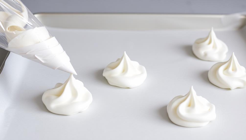 pipe meringue onto parchment