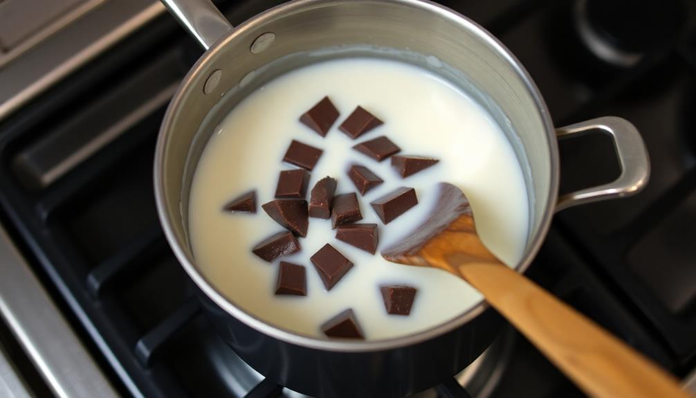 prepare chocolate ganache filling