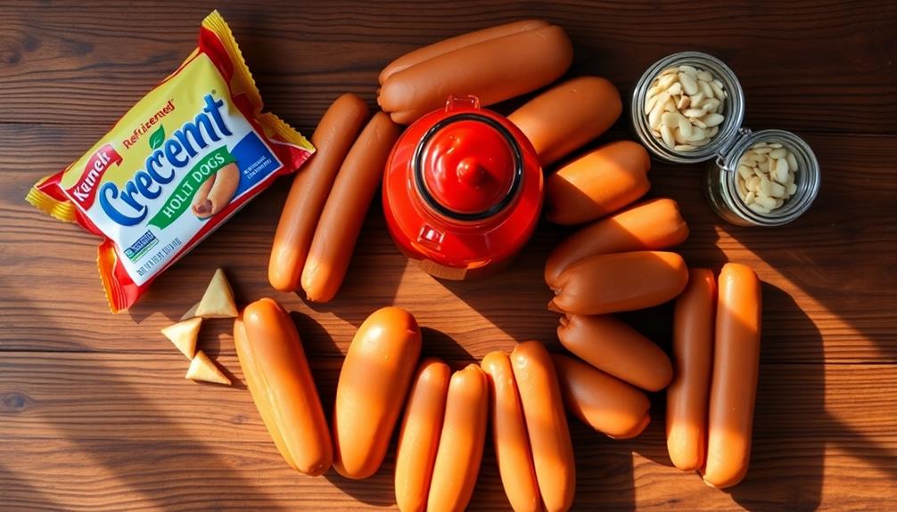 prepare hot dog sausages