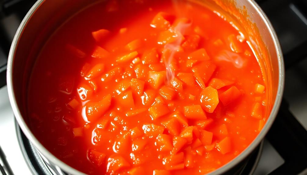 simmer with added tomatoes