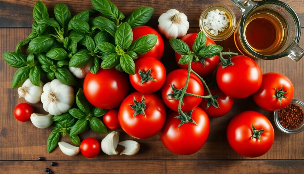 simmering with fresh basil