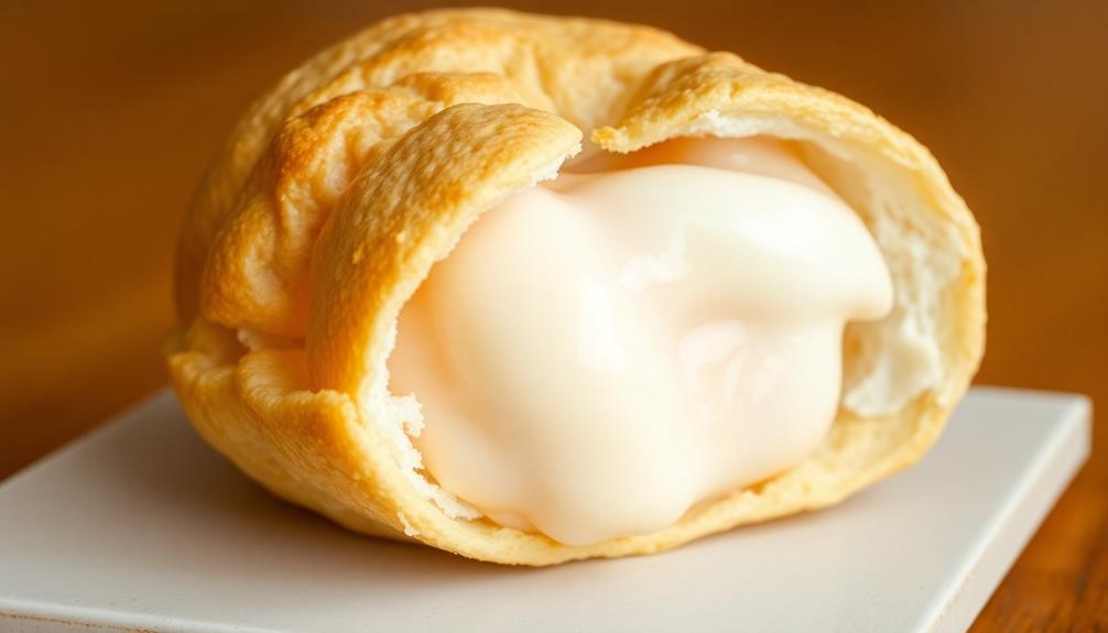 slice cream puffs horizontally