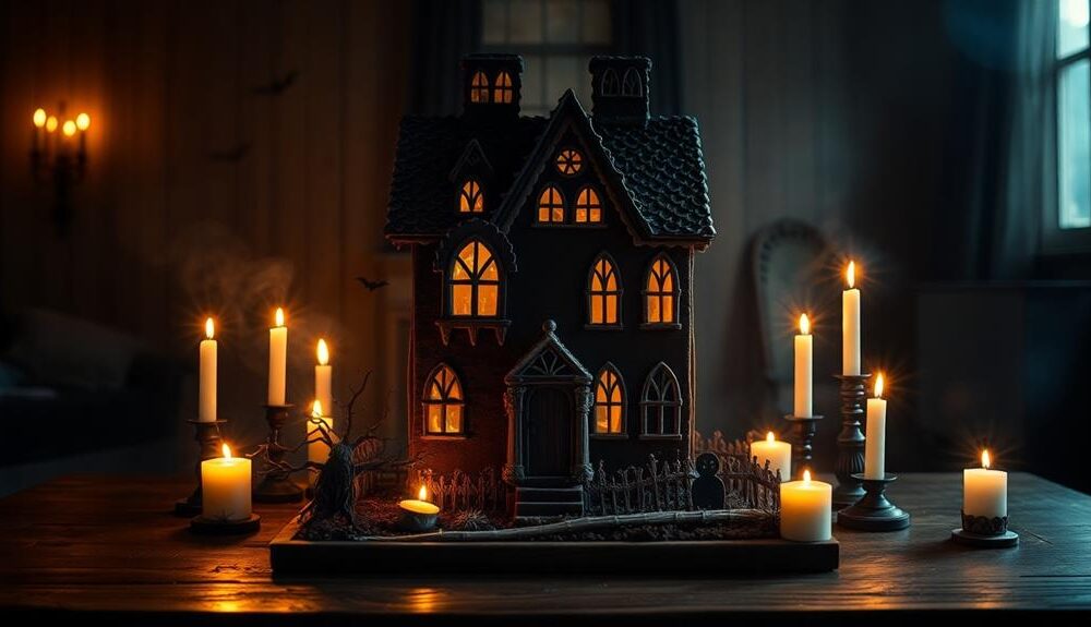 spooky edible gingerbread abode