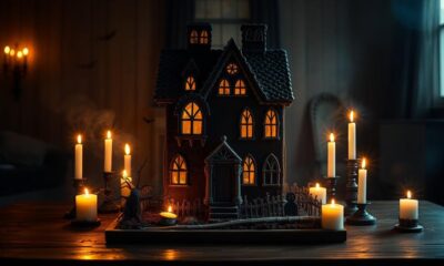 spooky edible gingerbread abode