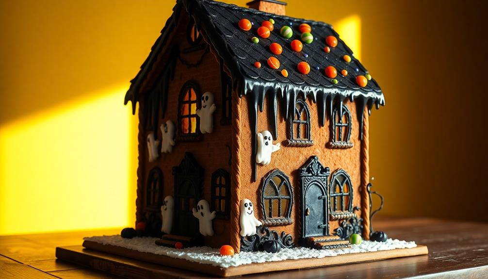 spooky gingerbread house creation