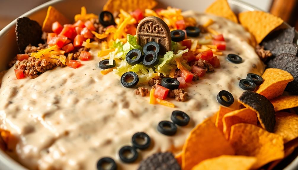 spooky layered taco dip