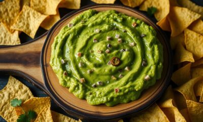 spooky themed avocado dip