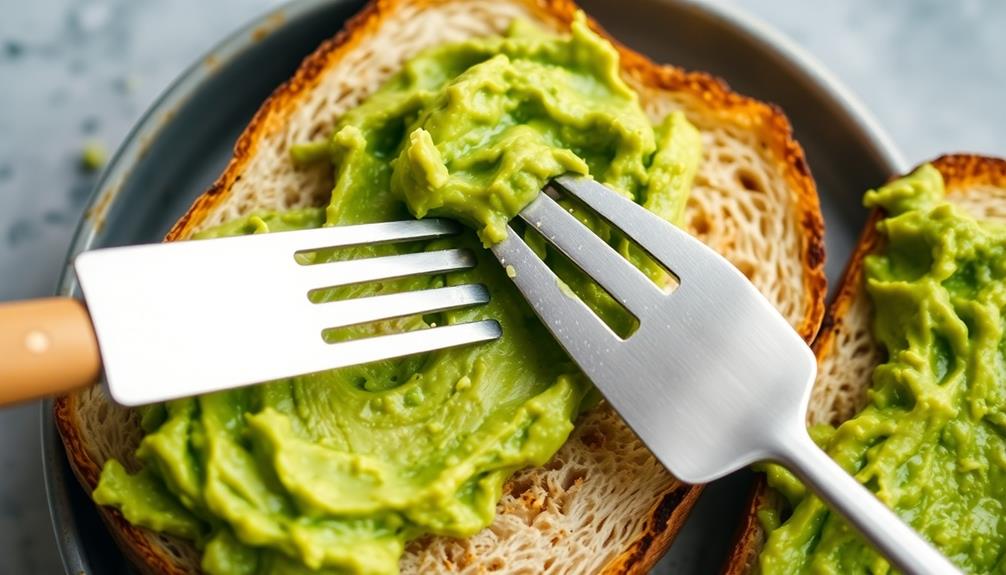 spread avocado on toast