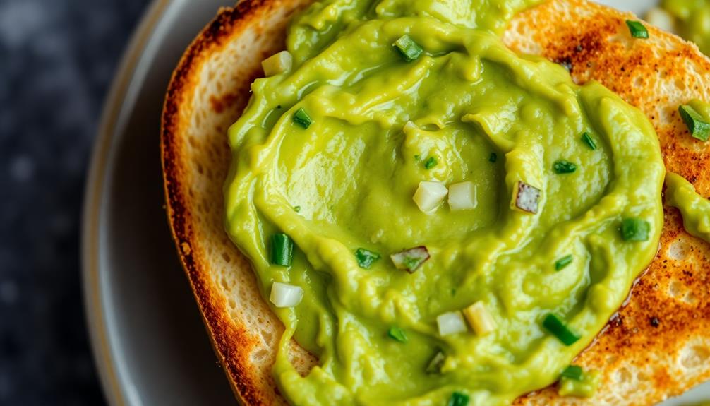 spread guacamole on toast