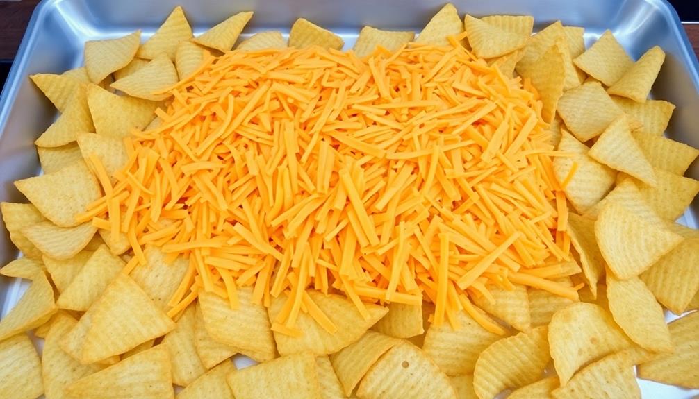 sprinkle cheese on chips