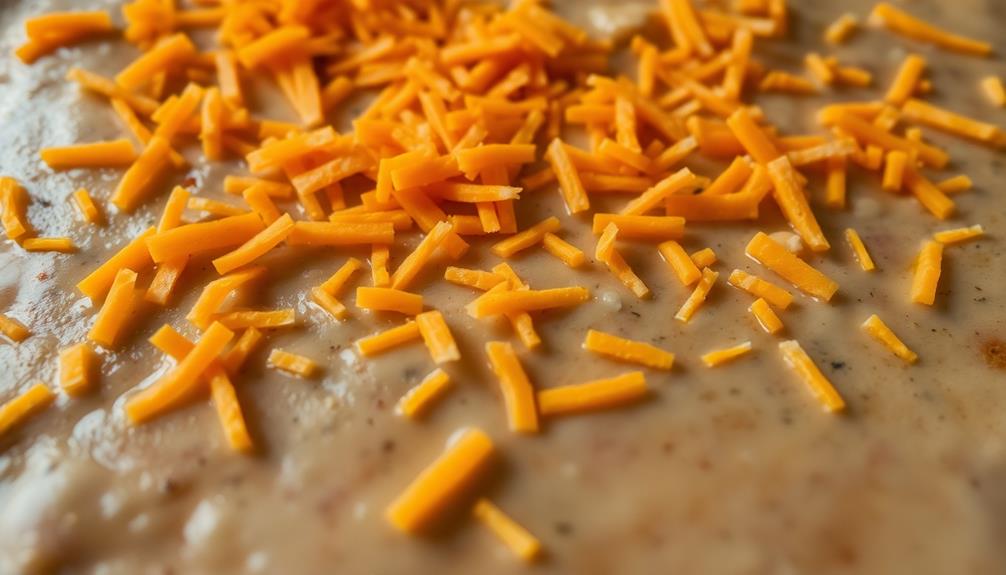 sprinkle grated cheddar cheese