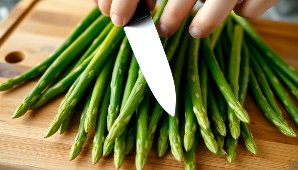 trim asparagus to length