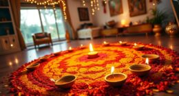 diwali decor rangoli diyas