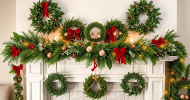 elegant festive mantel decorations