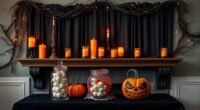 halloween mantel and table decor