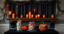 halloween mantel and table decor