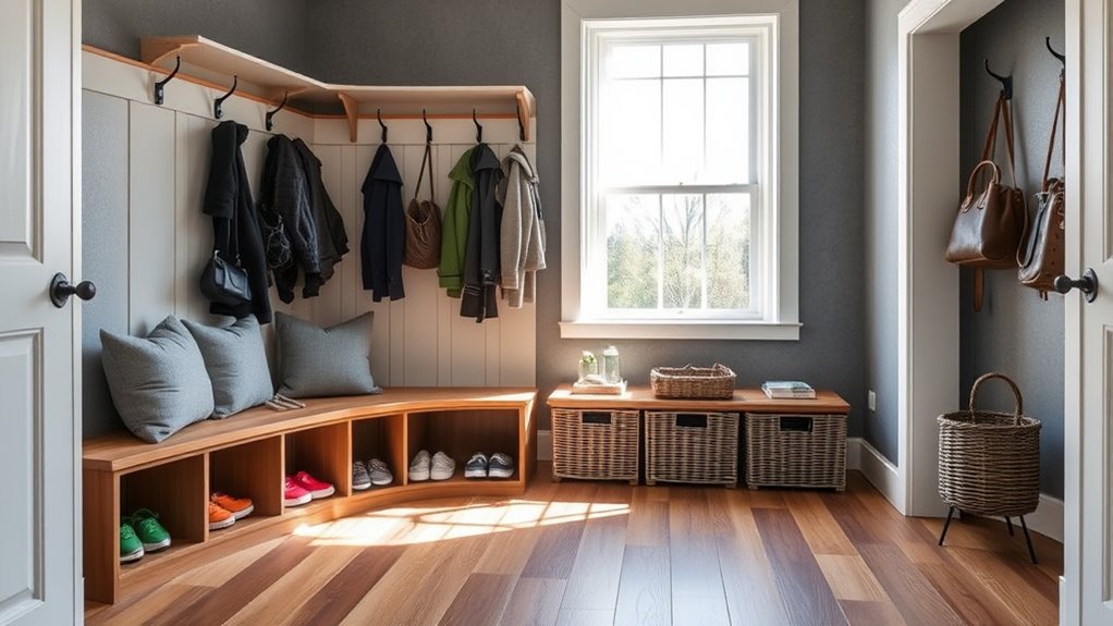 organized entryway shoe storage