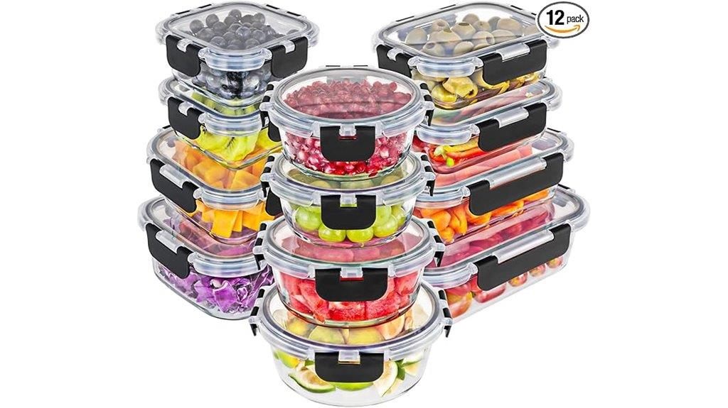 24 piece glass food storage