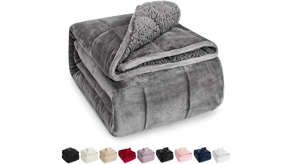 grey 15lb sherpa blanket