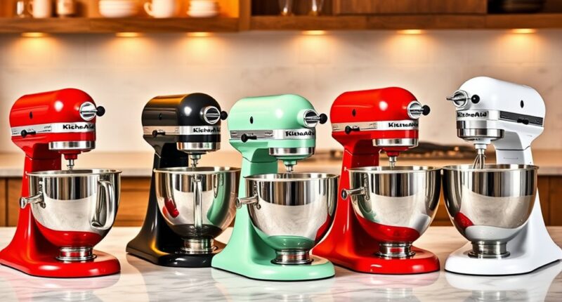 top kitchenaid mixer colors