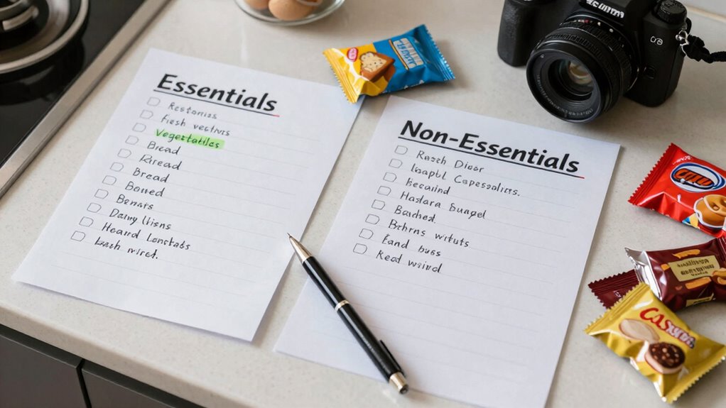 categorize shopping list effectively