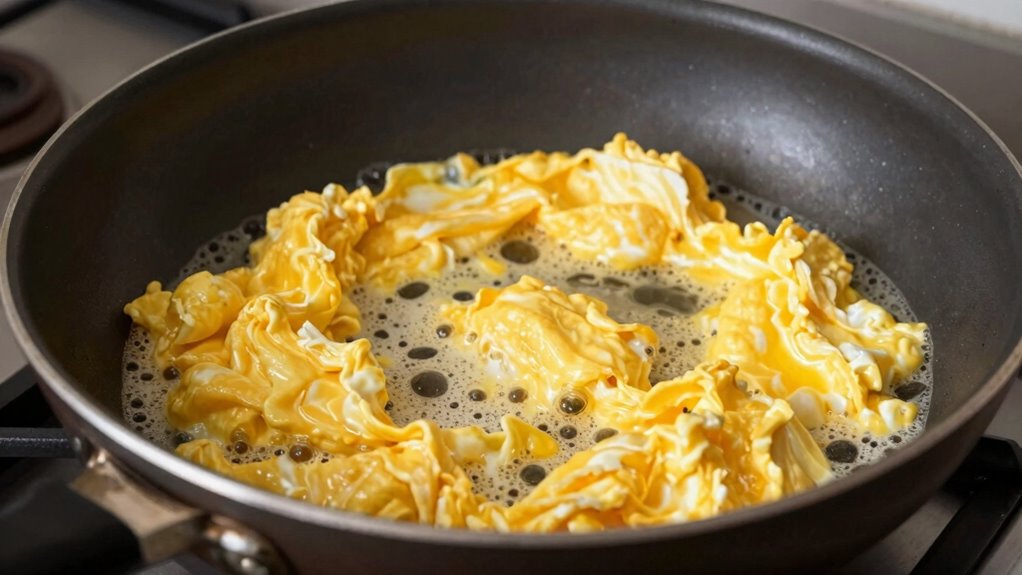 cook eggs on low heat