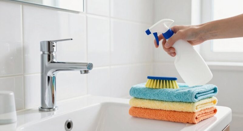 efficient bathroom cleaning sequence