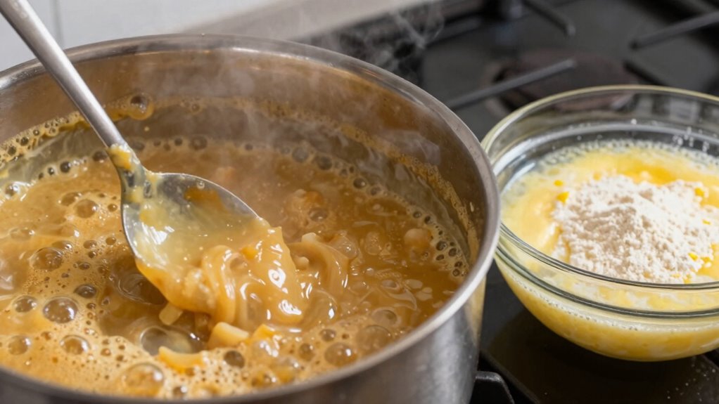 gradually thicken for smoothness