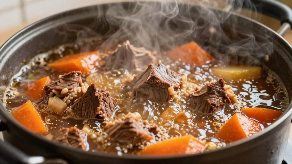 high heat toughens stew