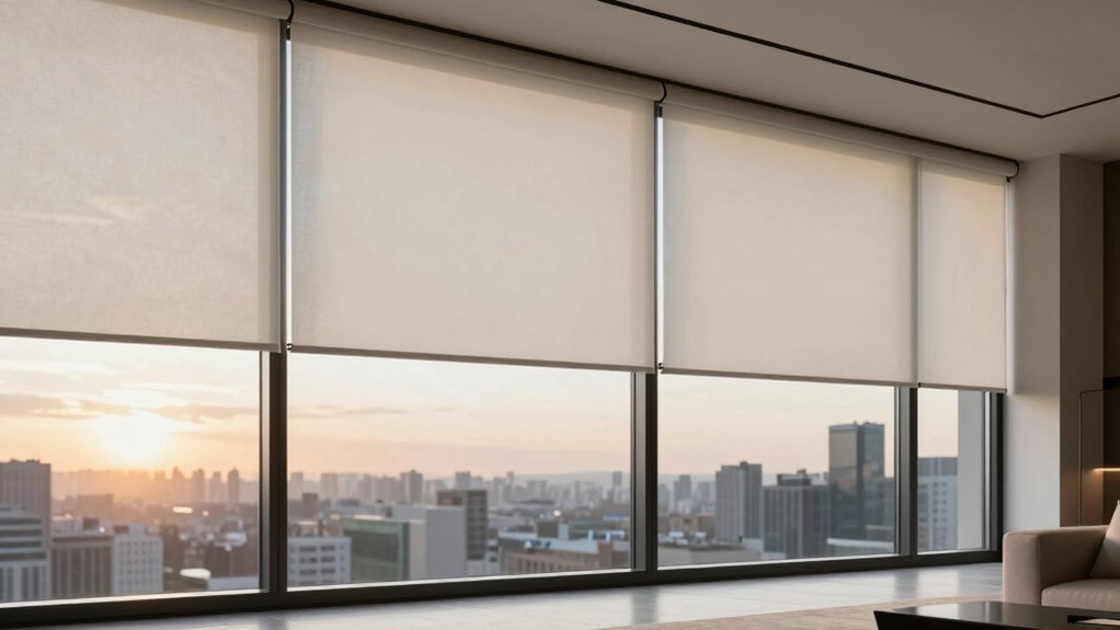 large window motorized blinds