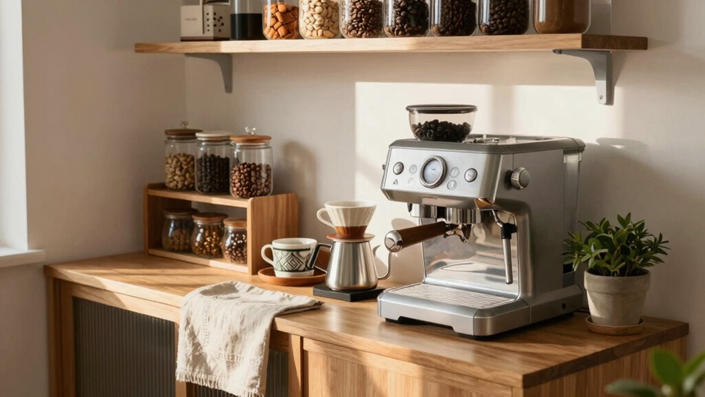 organized functional coffee station
